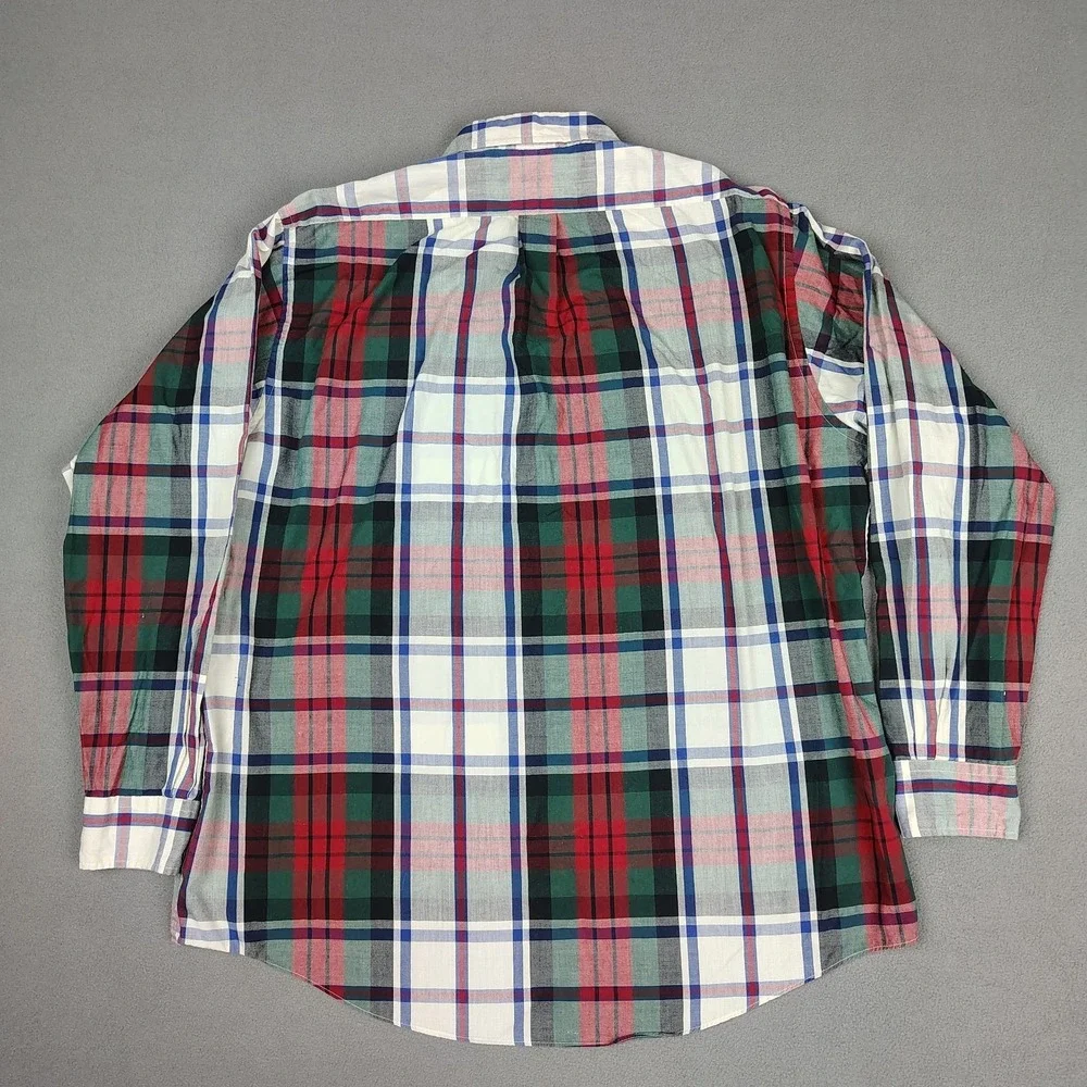 Vintage Ralph Lauren Button Down Shirt Men XL Plaid Long Sleeve Preppy Old Money